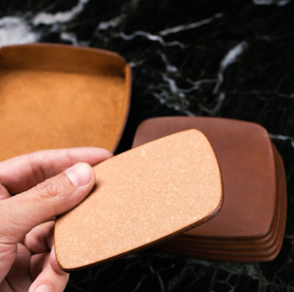 FG Leather Coaster Set