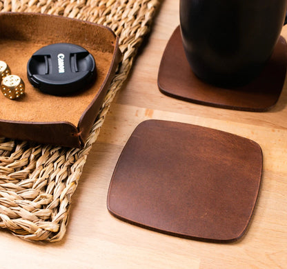 FG Leather Coaster Set